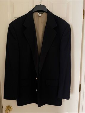 Vintage Britches of Georgetown Men's Navy Blazer - Classic Single-Breasted